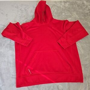 Nike Sweatshirt Mens Large Red Therma-Fit Hoodie Long Sleeve Pullover Sportswear